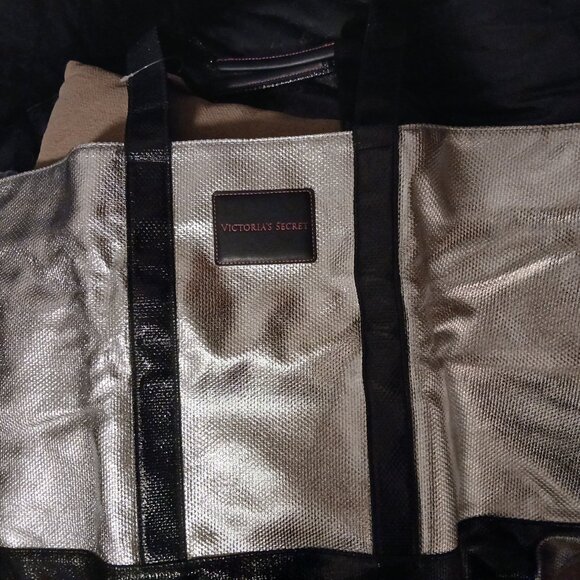 Victoria's Secret Big Silver Weekender Tote - Picture 1 of 6